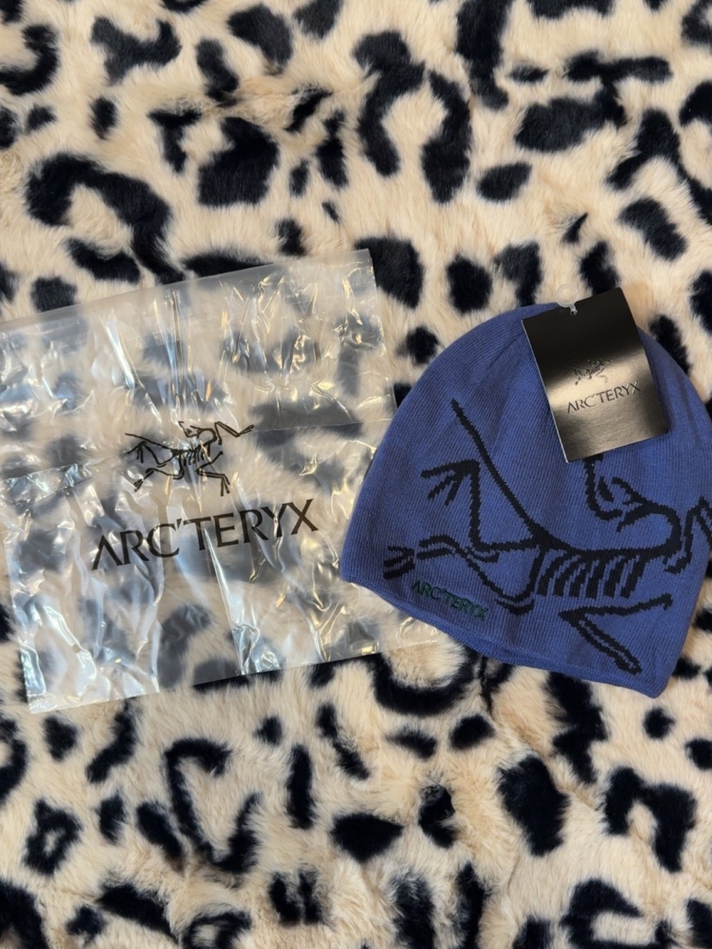 Arc'teryx Blue Knit Beanie with Black Skeletal Logo